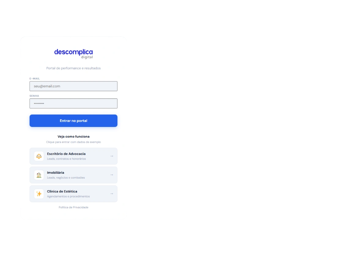 Detalhes do portal de resultados