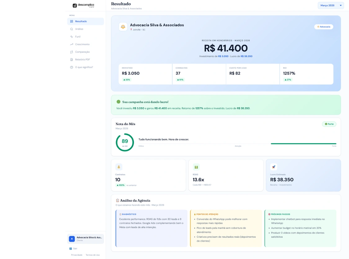 Portal de resultados Descomplica Digital
